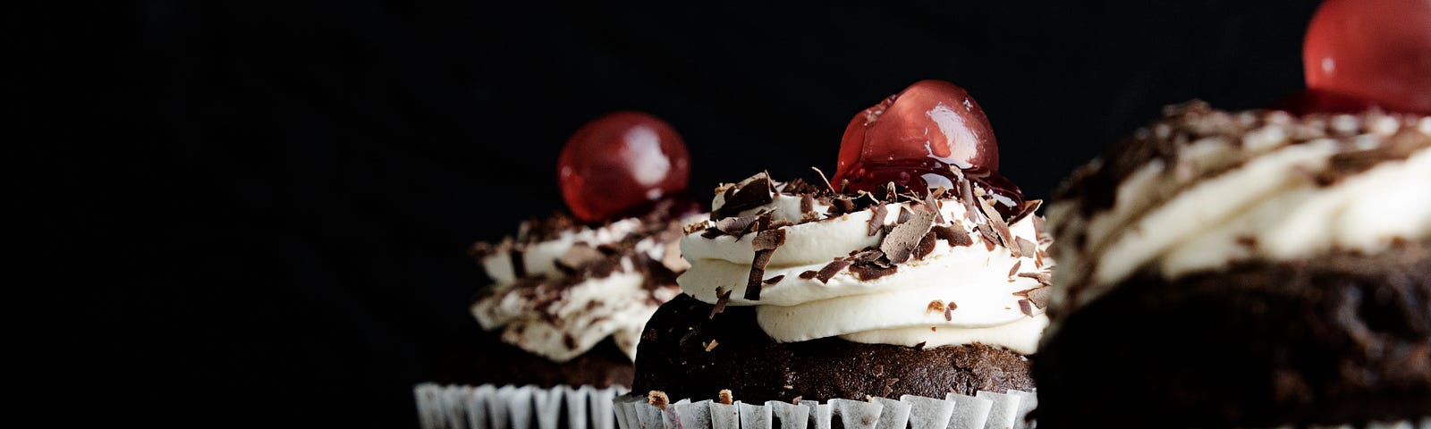 Cherry topped chocolate muffins
