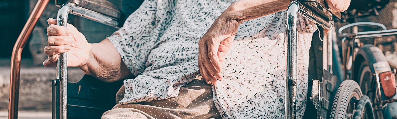 Elderly woman in a wheelchair