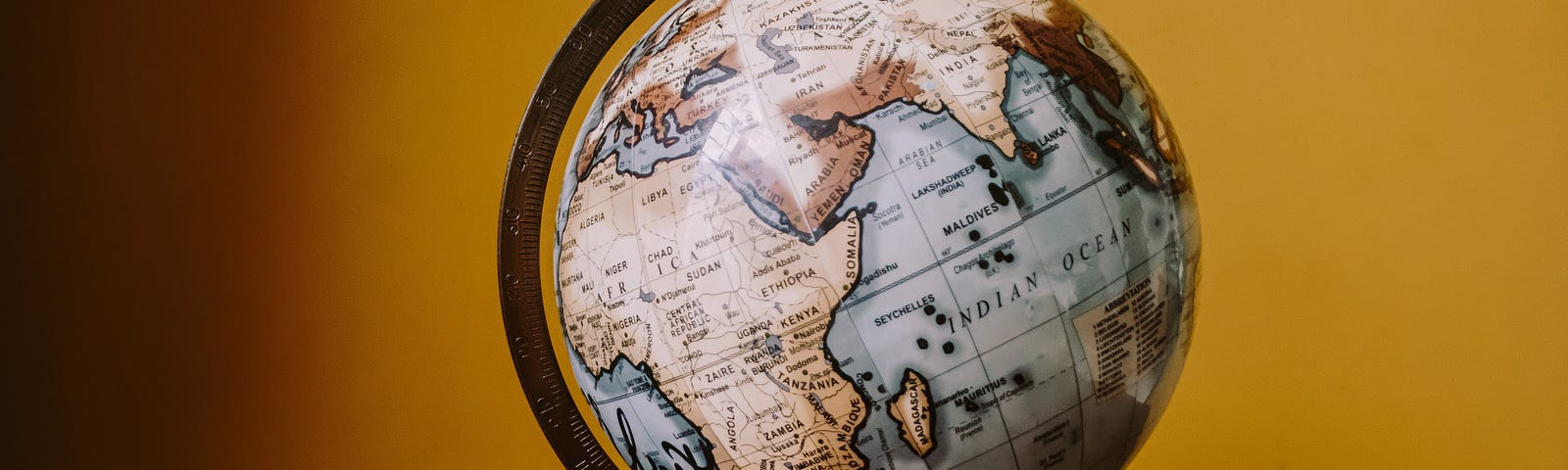 a world map globe with a serene background