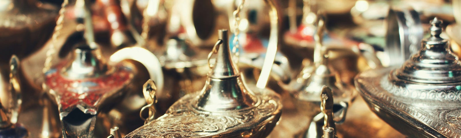 a classical metal oil lamp suitable for capturing a genie