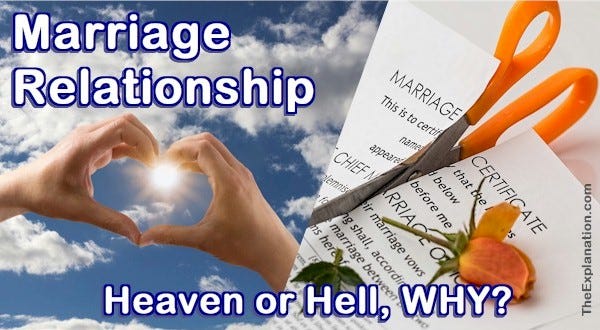 Marriage relationship. Two people together, it can be heaven or hell. Here’s why.