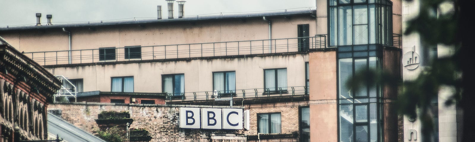 BBC sign on warehouse buildings