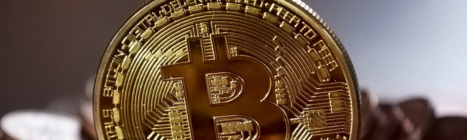 A golden coin representing Bitcoin