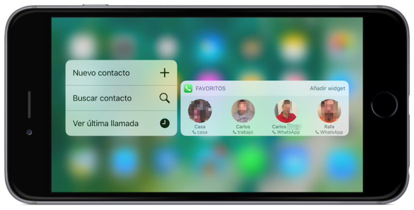 Contactos favoritos en iOS 10
