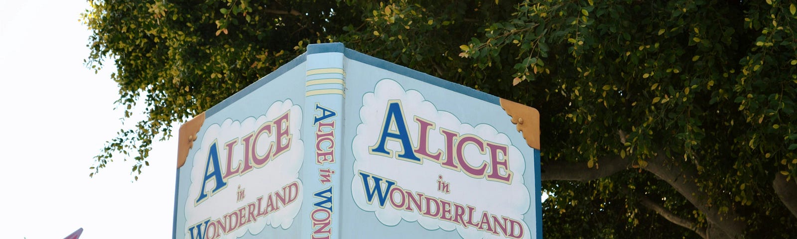 pic shows a book entitled “Alice in Wonderland”