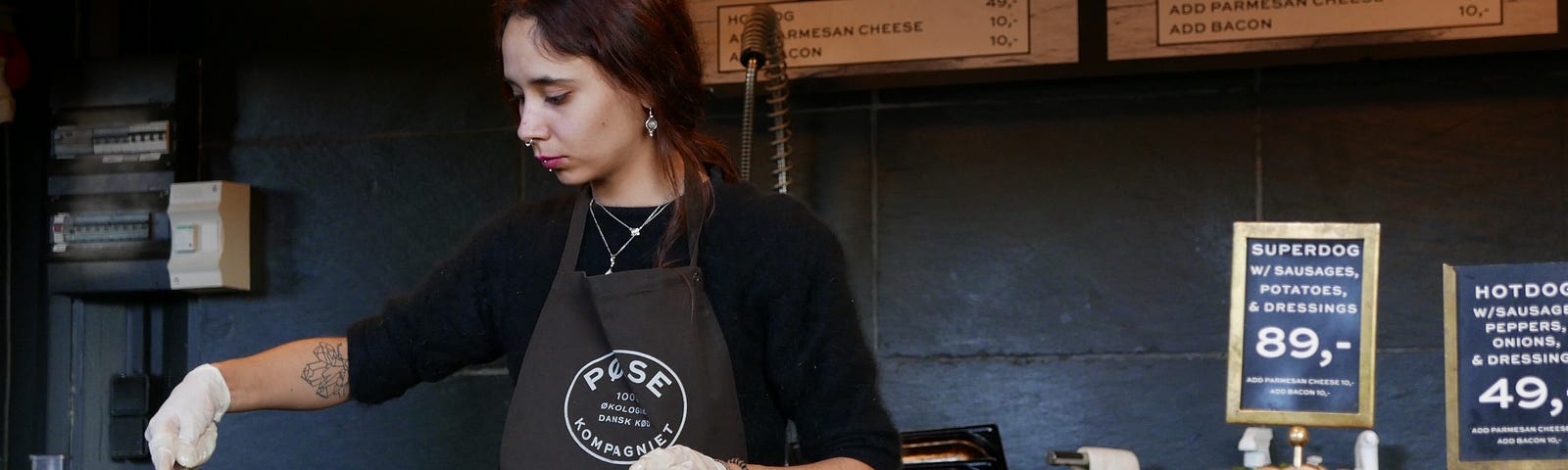 Woman working in a coffee shop