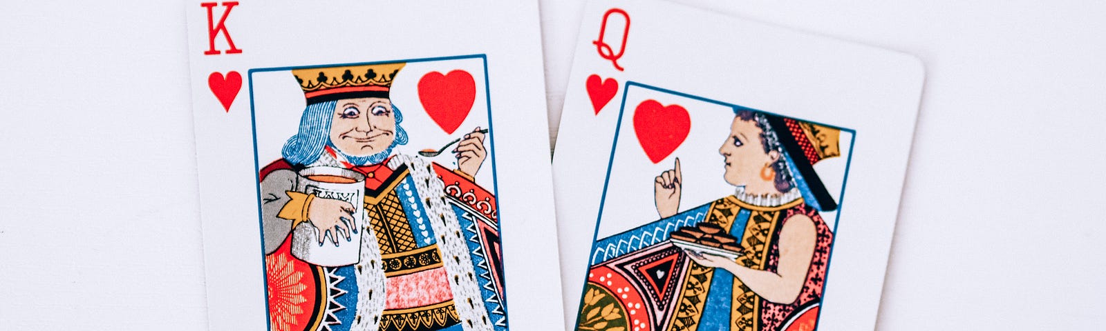 Playing cards — the King and Queen of Hearts