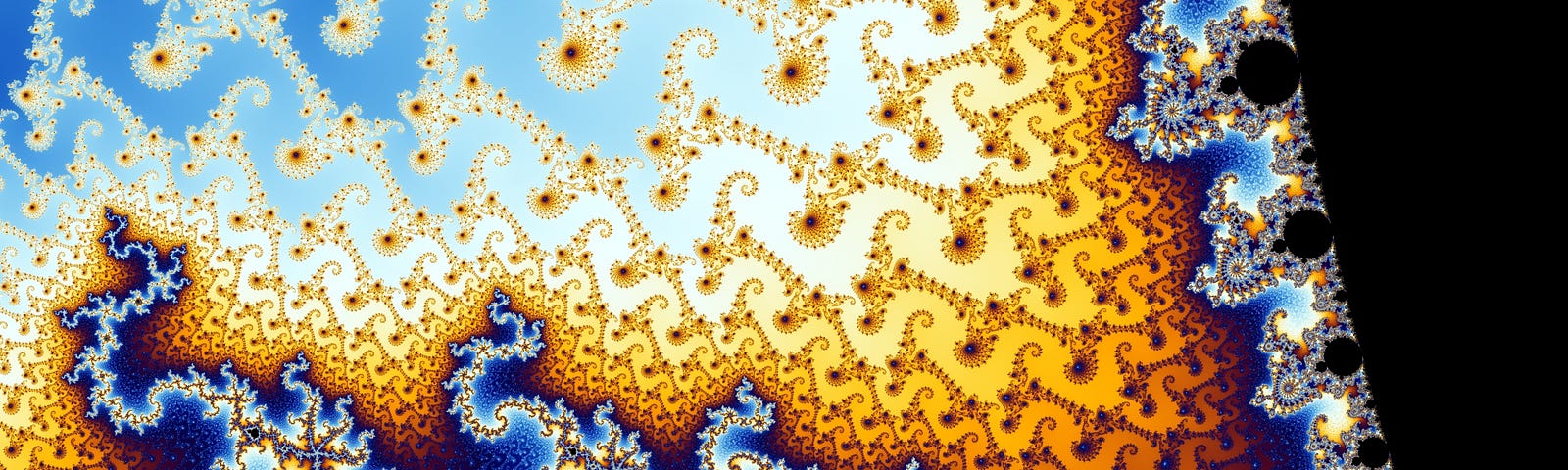 Image of fractal art showing many repeating patterns at increasing scale.