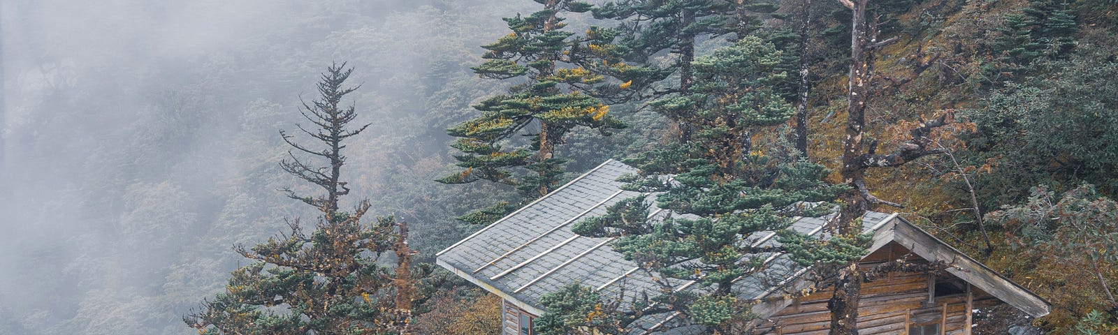 A house in forested mountains