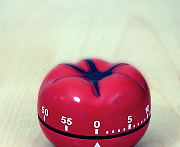 A tomato-shaped timer