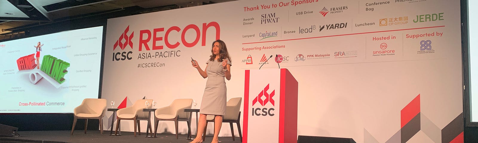 Susan Akbarpour presenting at ICSC RECon Asia-Pacific