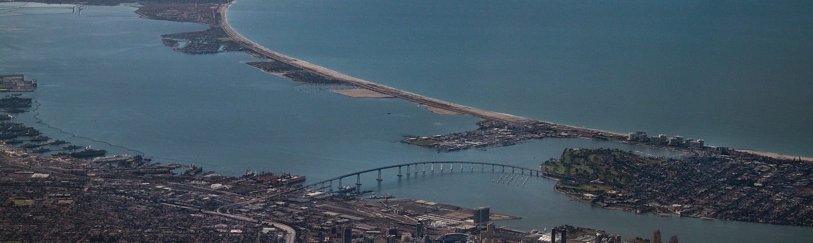 Aerial image of San Diego companies and the local infrastructure