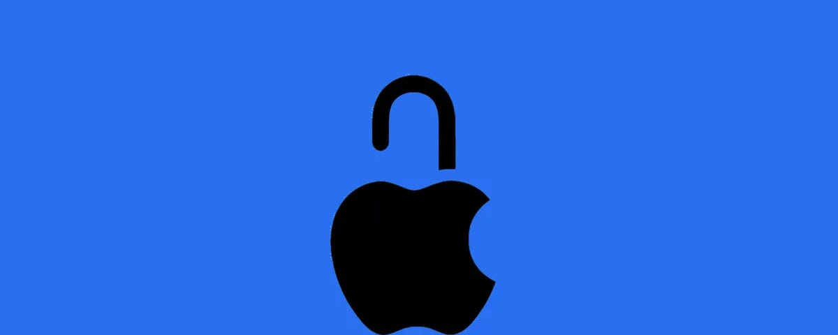 Apple logo redesigned as a lock