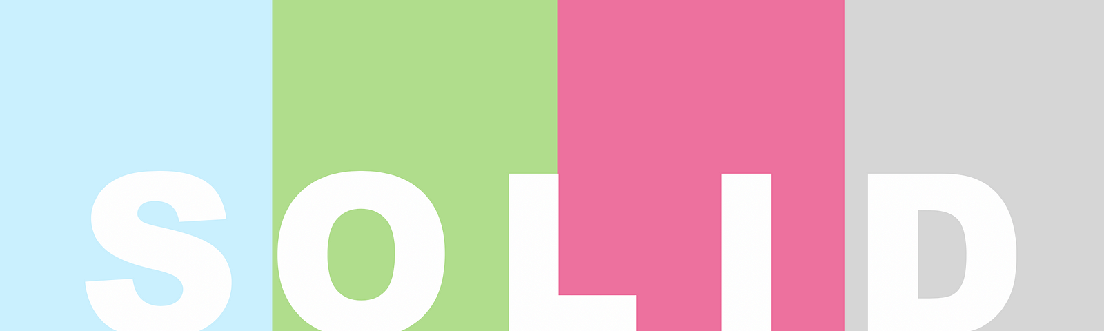 A color-blocked background with the word SOLID in the foreground.