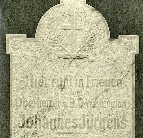 German gravestone from the Hot Springs internment camp Johannes Jurgens