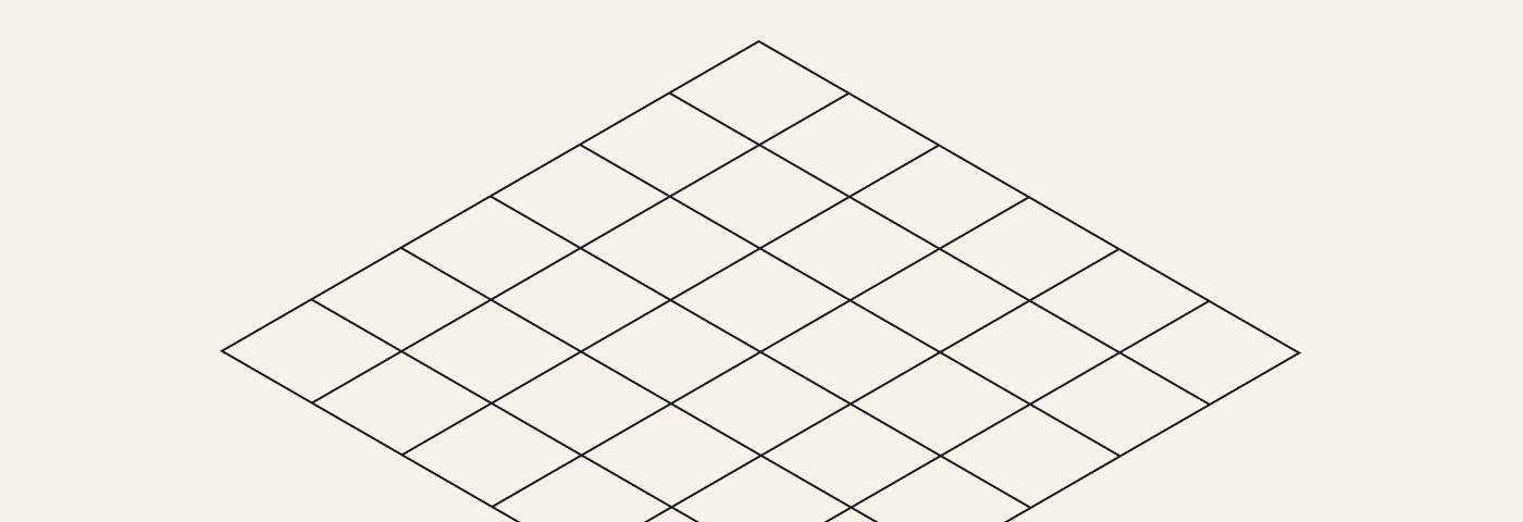 Illustration of a geometric grid lying flat