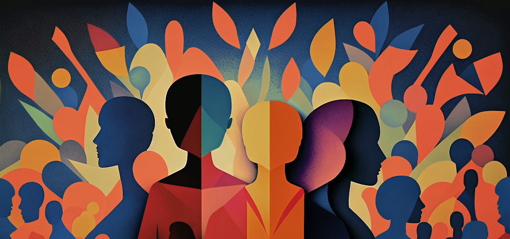 Colorful Abstract Human Silhouettes