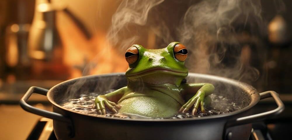 Frog Relaxing in Boiling Water