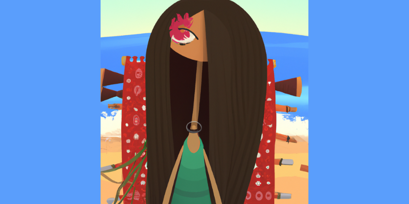 Cartoon woman on a beach — A Bohemian Hair Weaver Taught Me an Unexpected Lesson About Writing