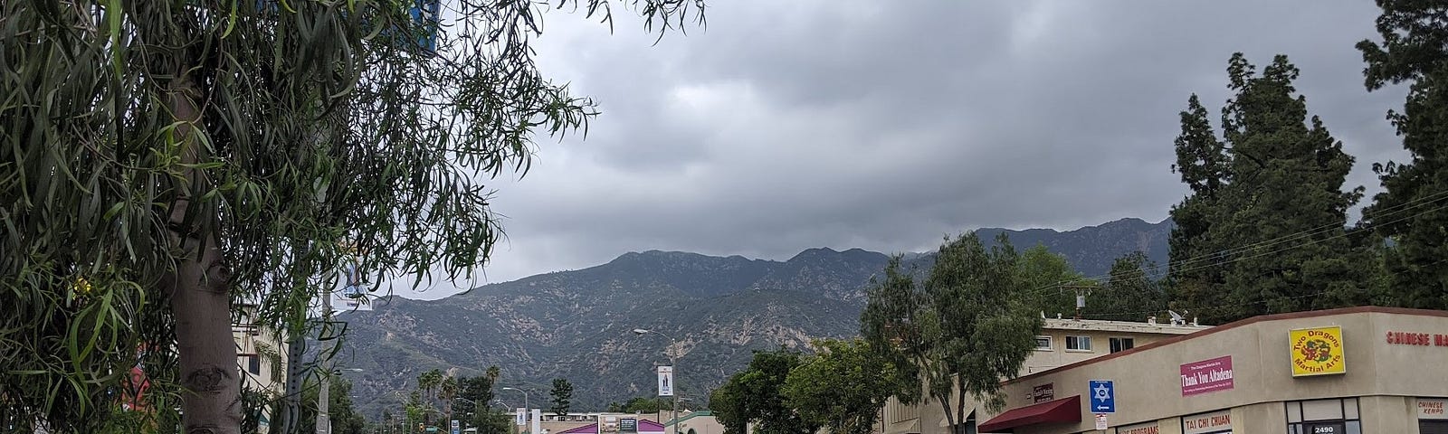 Cloudy sky over street