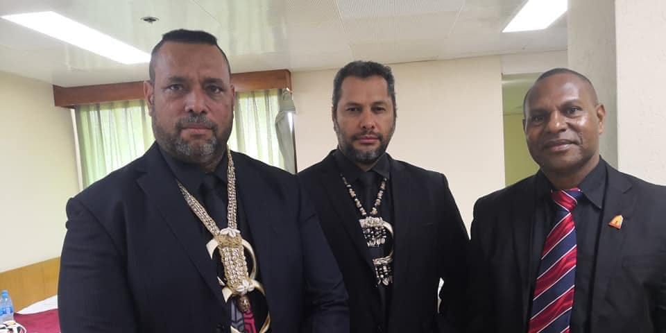 L-R: ESP Governor Allan Bird, Oro Governor Gary Juffa, Angoram MP Salio Waipo