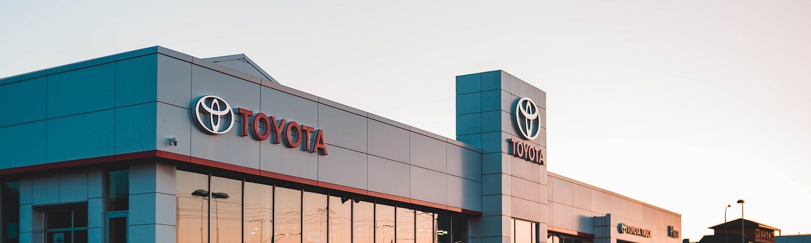 IMAGE: A Toyota car dealership seen from afar