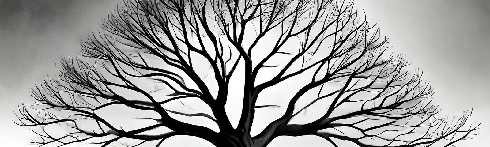 Art rendering of a tree without leaves