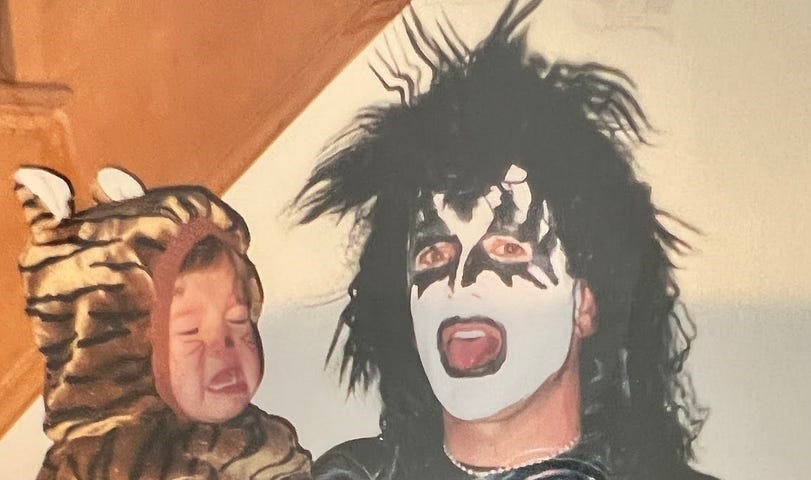 Baby Brenna is obviously not much of a KISS fan. Photo by author