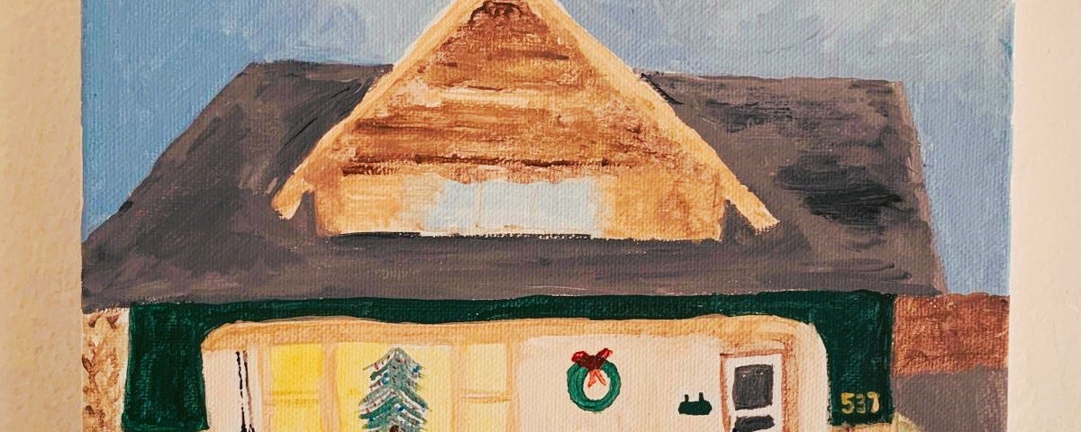 beautiful painting of a cozy home