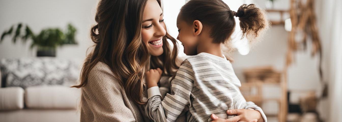 Mum hugging child