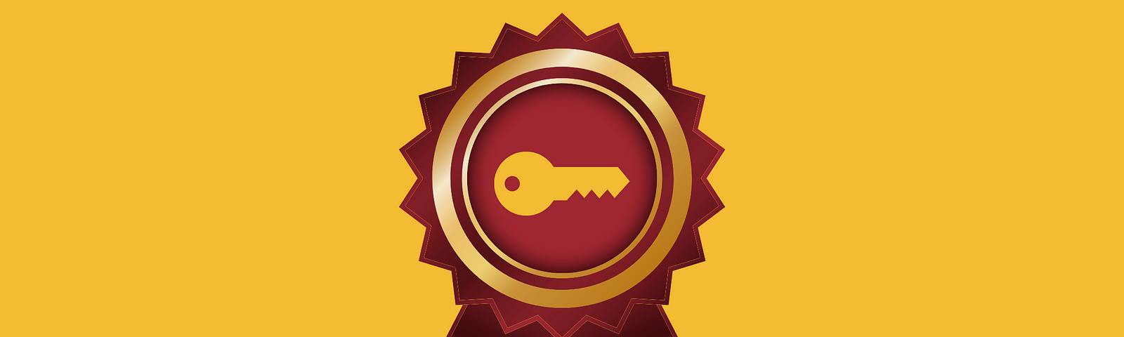 Yellow colored background image with brown colored certificate image with yellow colored key