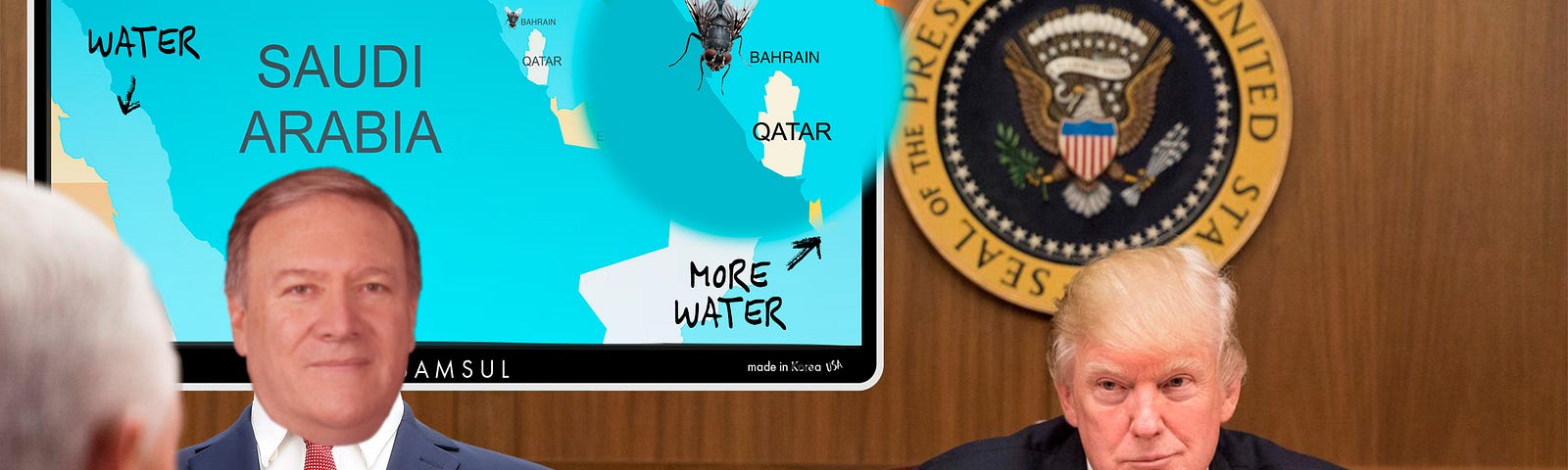 Trump with a map of Middle East