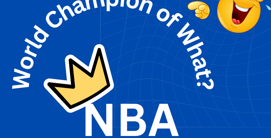 A picture showing a caricature of the NBA’s World Champion title. Noah Lyles was right about the NBA.