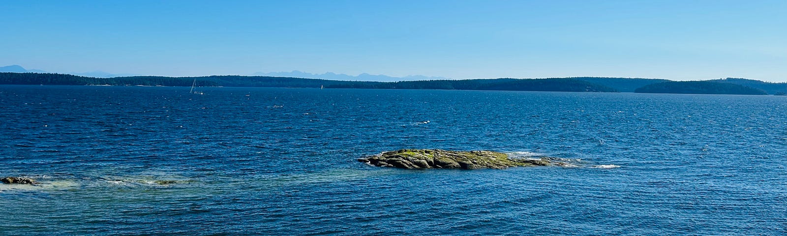 Beautiful lake view with blue sky