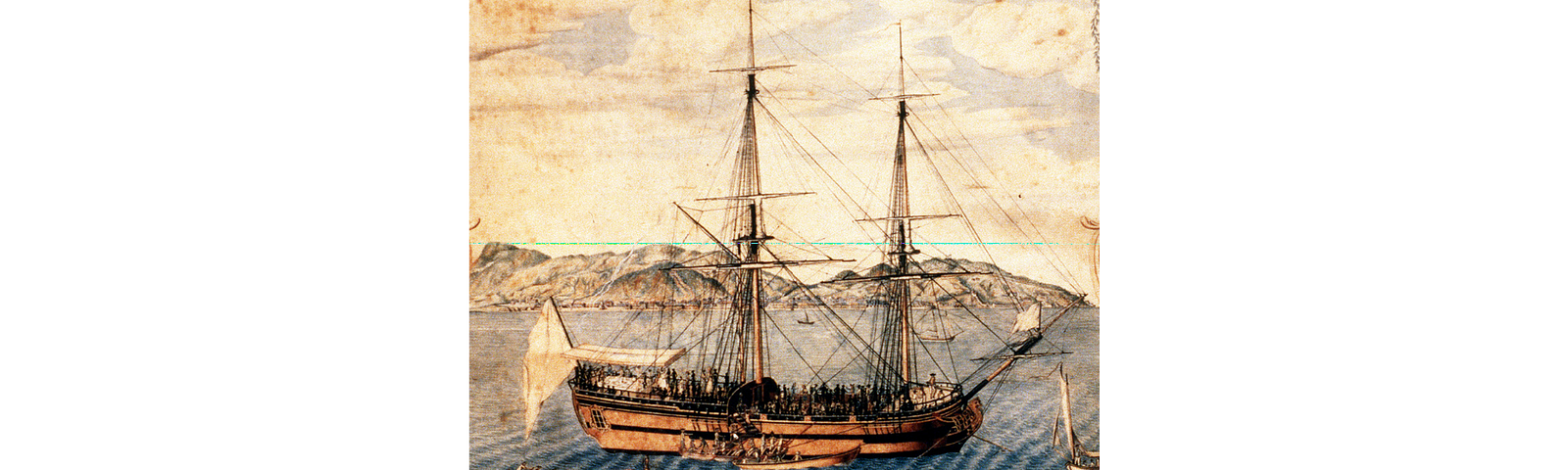 Marie-Séraphique 1773 slave ship registered in Nantes at anchor in Cape François harbour in Saint Dominique en route from Angola