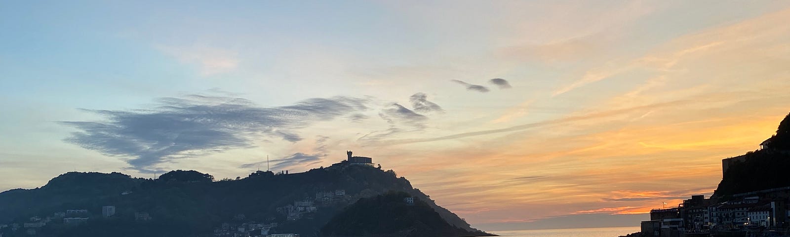 Sunset on San Sebastian as photographed by the author.