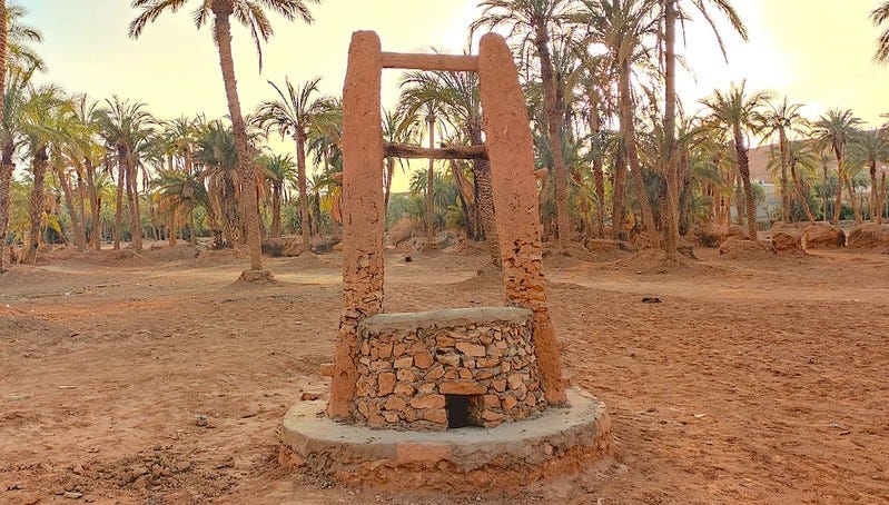 An ancient water well.