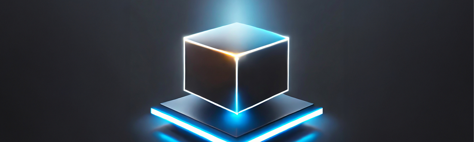 Highlighted on the boarders cube in 3D — floating in the space above the highlighted on the boarders flat square plate. Which stands for 3D Product Transformation.
