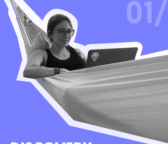 Karo designing on laptop in hammock