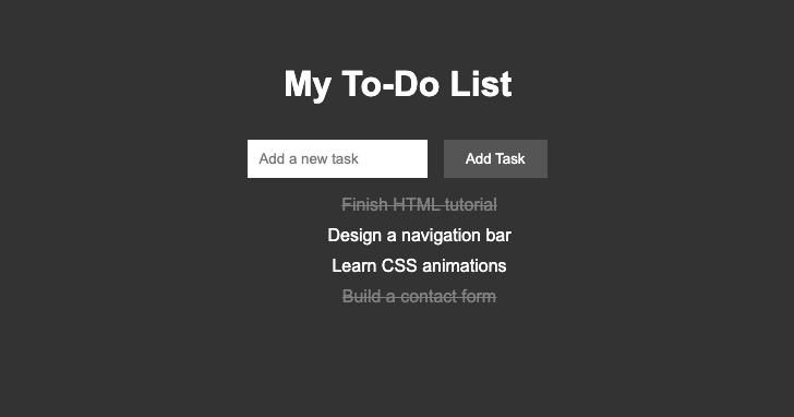 Snapshot of a Web Developer’s To-Do List Application