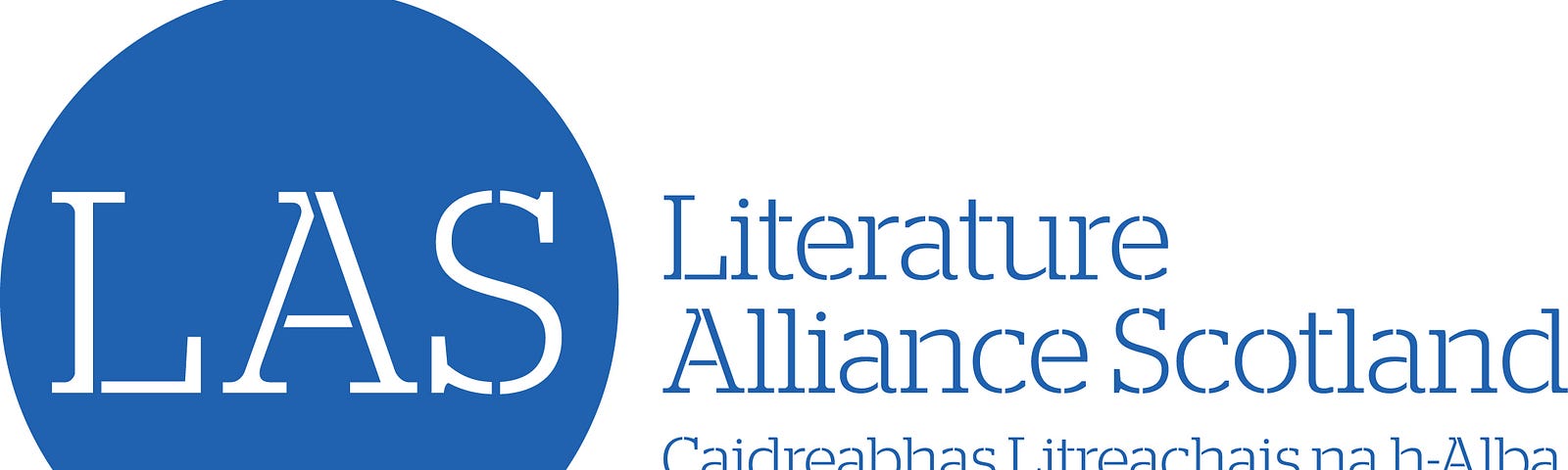 Literature Alliance Scotland logo in blue on a white background.