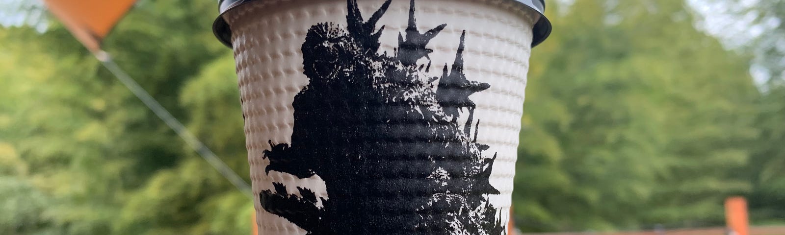 Family Mart Godzilla coffee cup. Photo by Author.