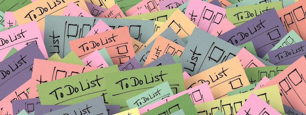 a pile of crazy to-do lists