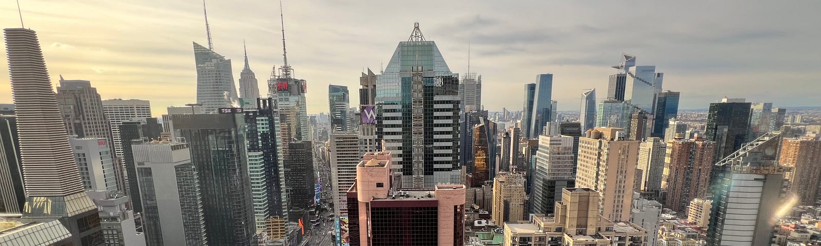 Photo looking over Times Square towards Downtown from the Allianz X North America office