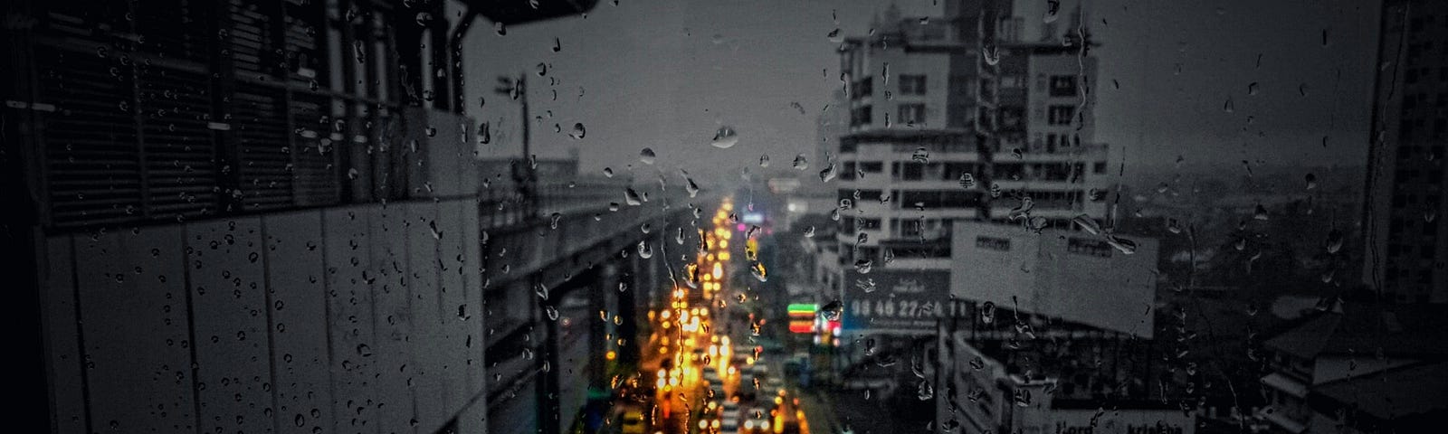 Top view of a traffic packed road in India