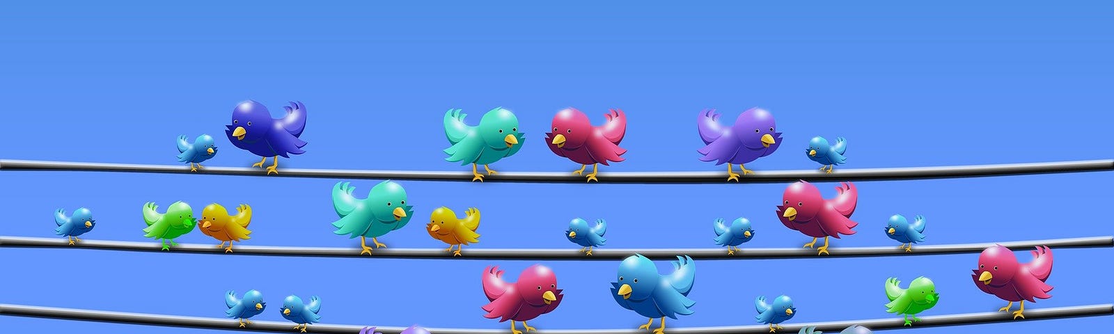 Twitter birds on telephone wires