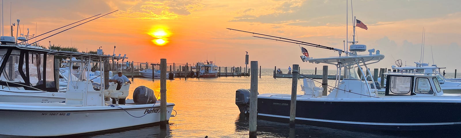 Boats in the harbor at Kismet, Fire Island