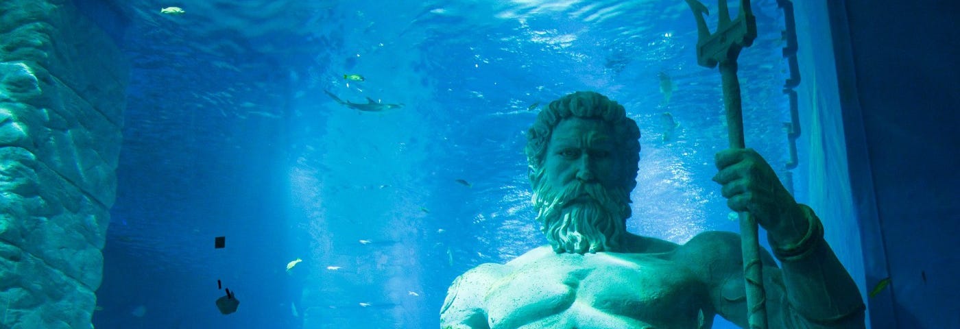 Hercules under water with a Trident for My Personal Hercules, a tanka dedicated to my brother.
