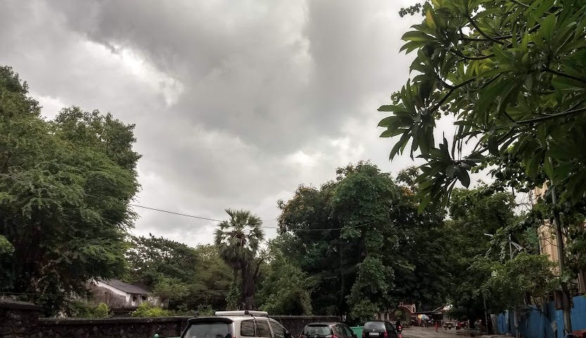 A deserted street in Mumbai during lockdown