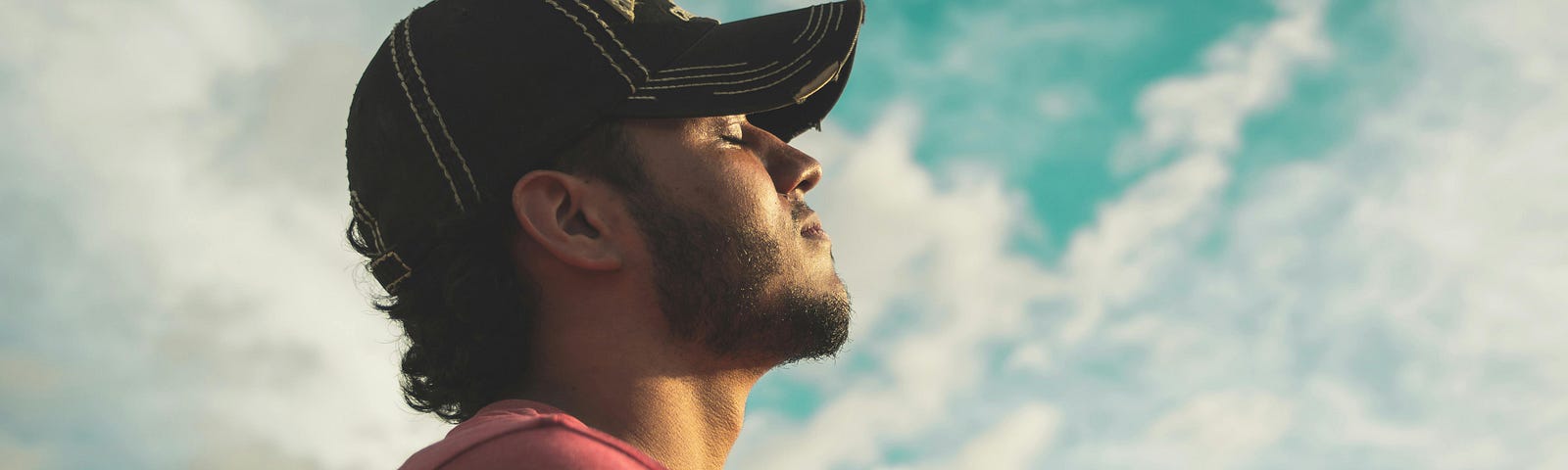 A man calmy aligns with his intentions during meditation